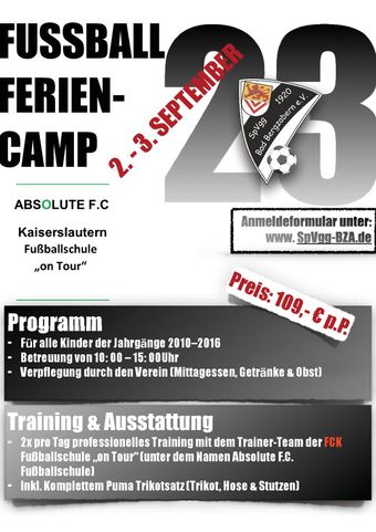 Fußballcamp, Sommerferien, Bad Bergzabern