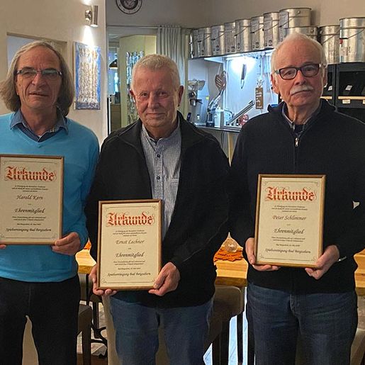 Ernennung Ehrenmitglieder Kern, Lechner, Schlimmer 2021